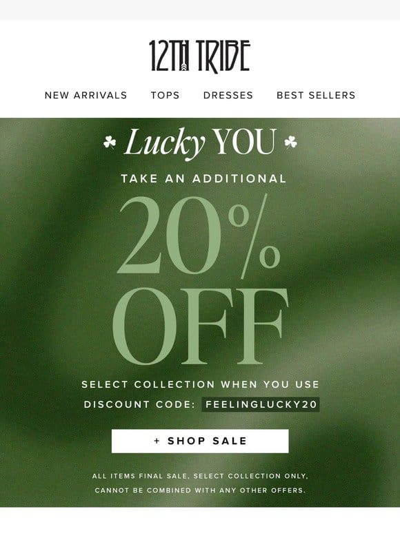 Extra 20% off Spring essentials