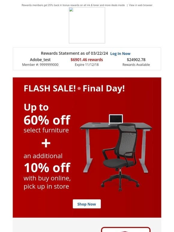 FINAL DAY! Save up to 60% on select furniture