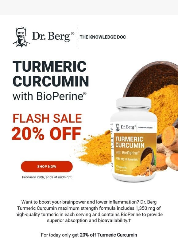 FLASH SALE 20% off Turmeric Curcumin