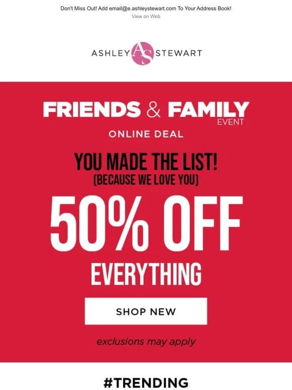 FLOWER   POWER – 50% Off for FRIENDS & FAMILY