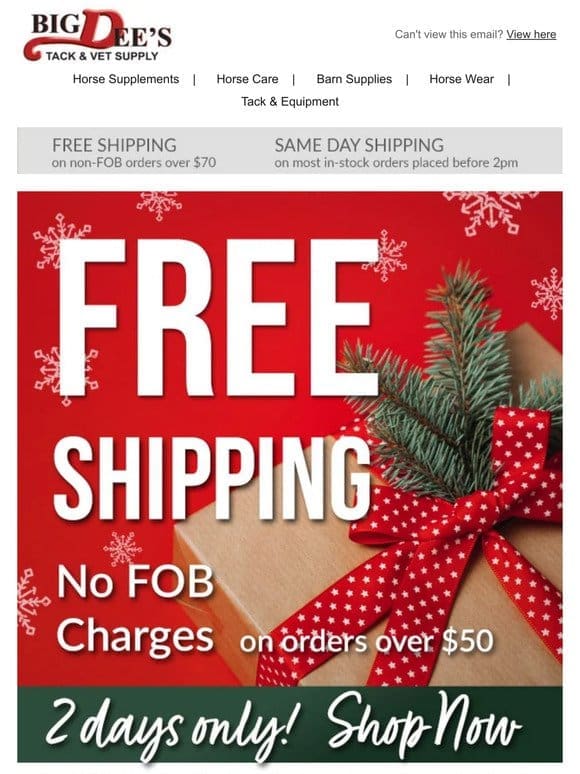 FREE Shipping on FOB items on orders over $50 ���