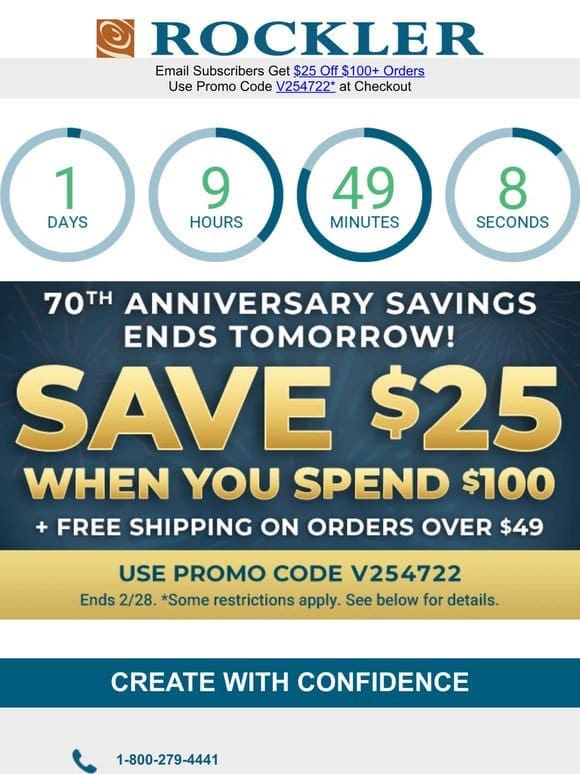 Final Call: Anniversary Savings + $25 Off Your $100+ Order Ends Tomorrow!