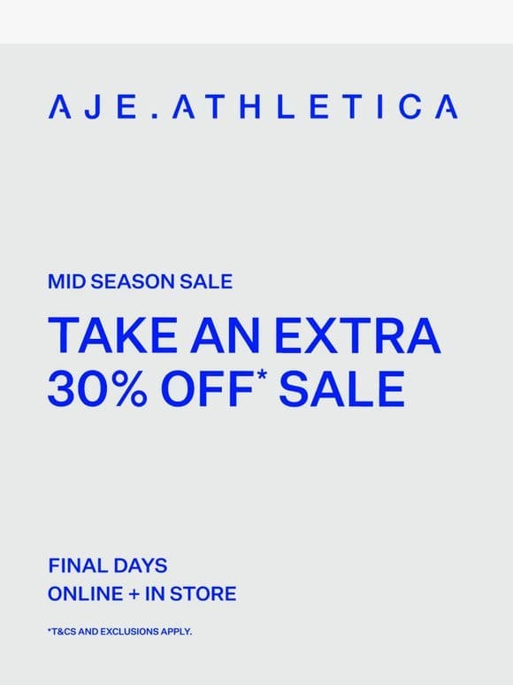 Final Days | Mid Season Sale