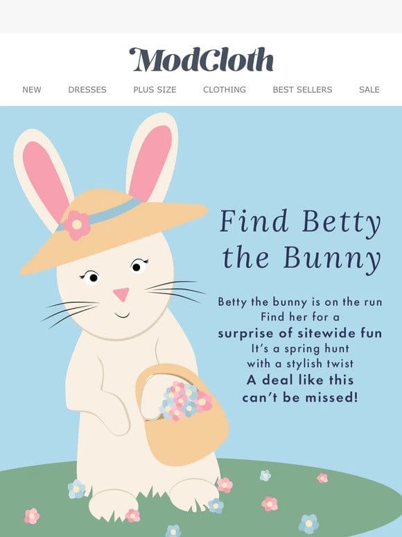 Find Betty the Bunny for a Prize