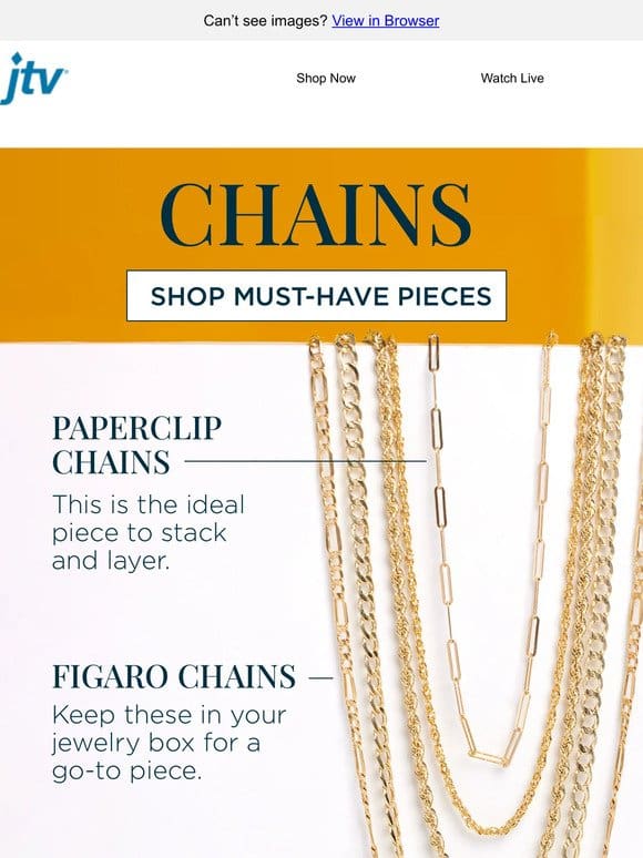 Find essential chains and save 20% or more! ⛓