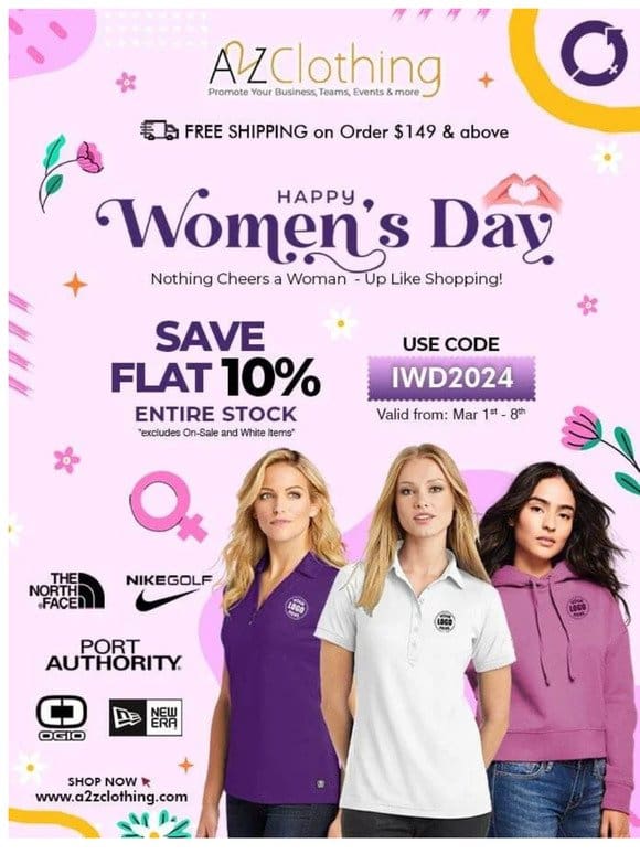 Get Women’s Day Exclusive Discounts Inside – A2ZClothing.com