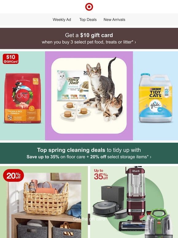 Get a $10 gift card when you stock up on pet essentials.