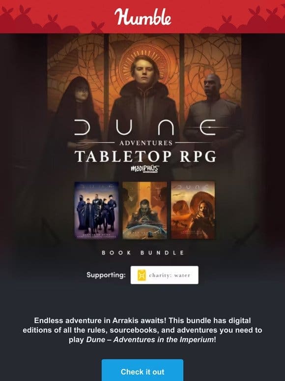 Get everything you need to play the Dune TTRPG! Rulebooks， modules & more!