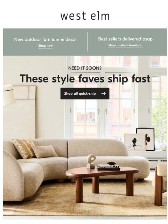 Get it soon: Quick-ship living room styles