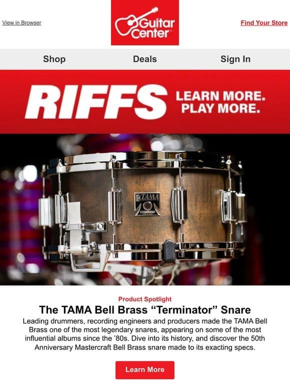 Get snared by the TAMA Bell Brass