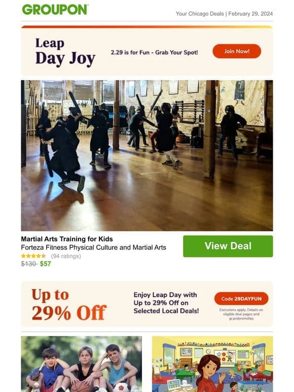Get up to 29% off! Martial Arts Training for Kids