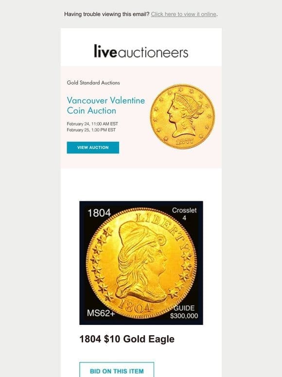 Gold Standard Auctions | Vancouver Valentine Coin Auction