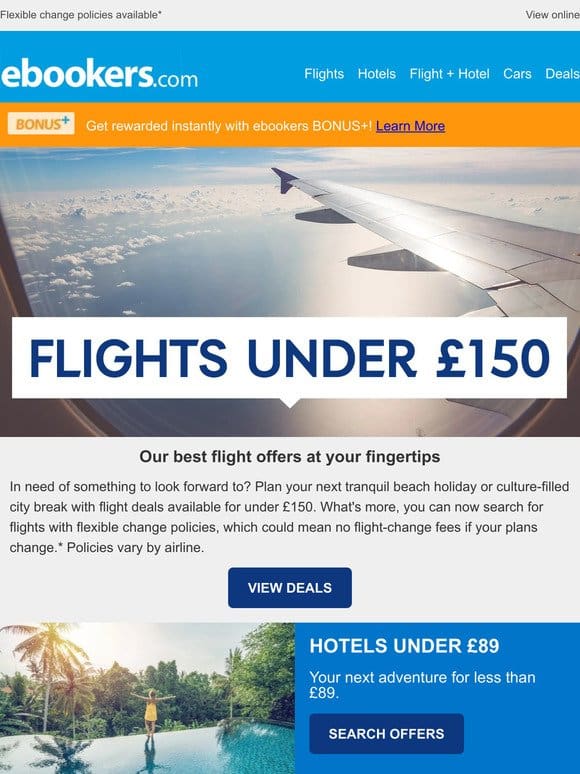 Grab a flight for under £150