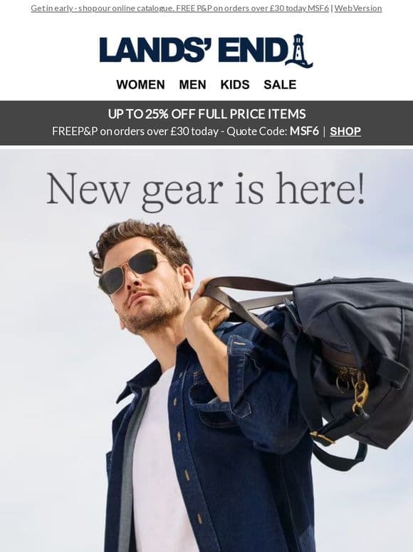 Great new season gear for men， now in!