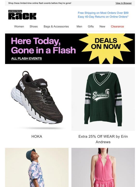 HOKA | Extra 25% Off WEAR by Erin Andrews | Rodd & Gunn Up to 60% Off | And More!