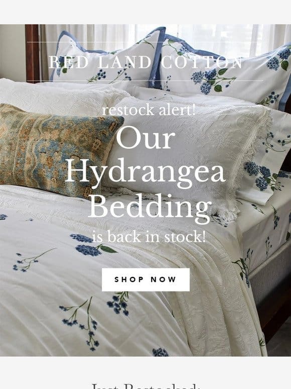 Hydrangea Bedding is BACK IN STOCK!