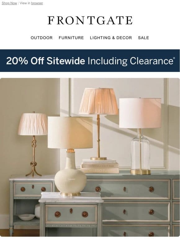 Includes Clearance! Enjoy 20% off sitewide for a limited time.