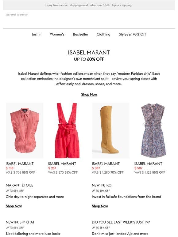 Isabel Marant classics at up to 60% off