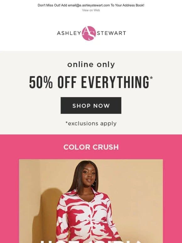 It comes in PINK!!!     50% off EVERYTHING*