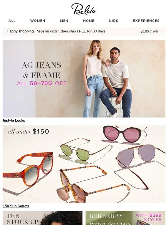 JUST IN: AG Jeans & FRAME All 50 – 70% Off