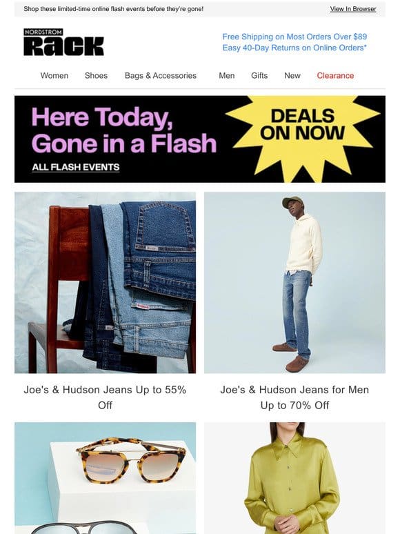 Joe’s & Hudson Jeans Up to 55% Off | Joe’s & Hudson Jeans for Men Up to 70% Off | Shades Up to 70% Off Feat. Marc Jacobs | And More!