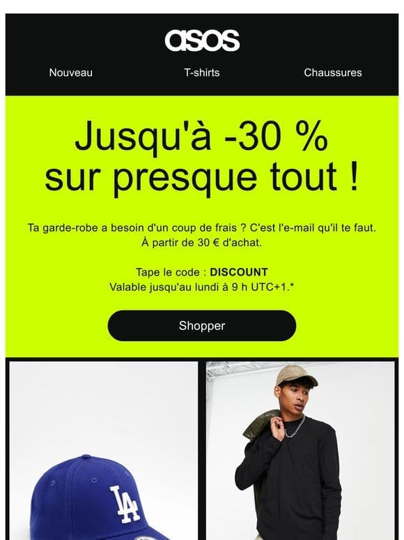 Jusqu’à -30 % sur presque tout !