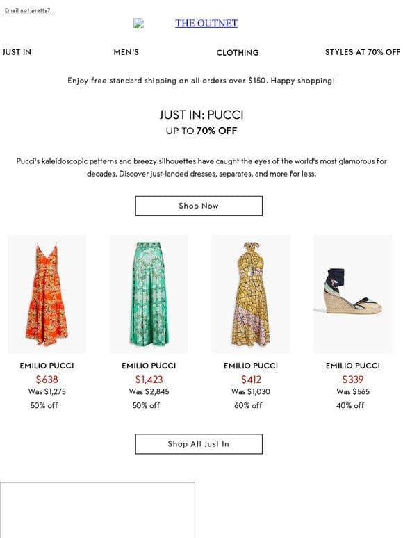 Just In: Pucci at up to 70% off