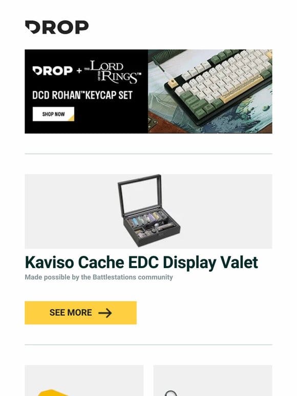 Kaviso Cache EDC Display Valet， Megalodon Hitbox Console Controller， Artifact Bloom Series Keycap Set: Glow and more…