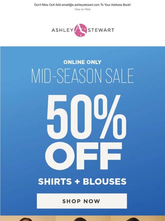 LAST CHANCE   for 50% off shirts AND blouses