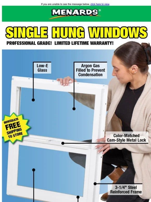 LOWEST PRICE on Vinyl Windows PLUS 11% Rebate*!