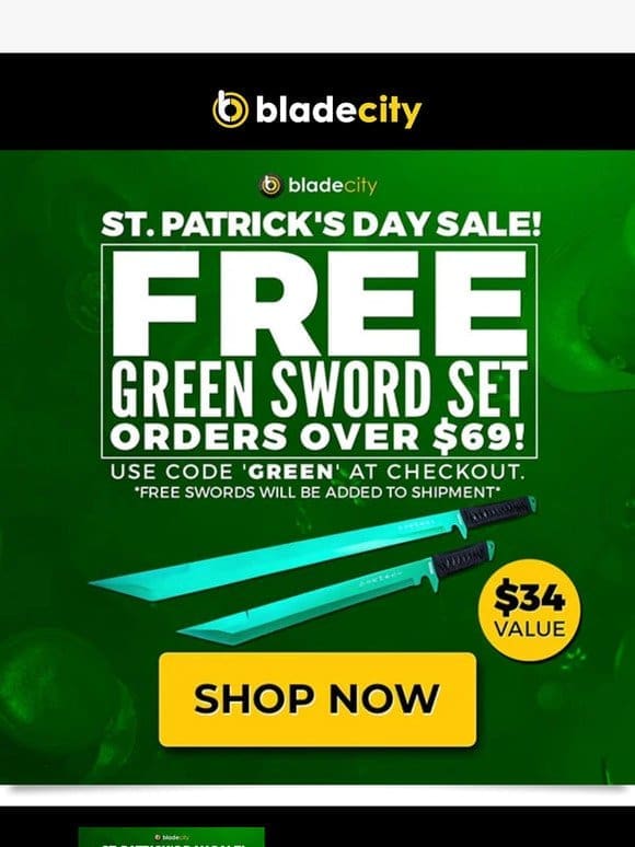 Last Call to Grab Your St. Patrick’s Day FREE Swords!