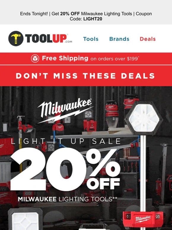 Last Chance! Milwaukee Light It Up Flash Sale