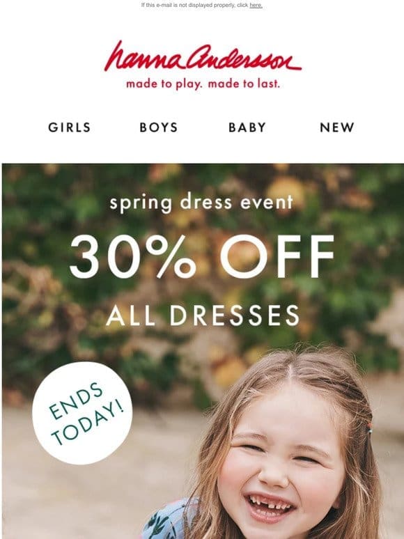 Last Day!   30% Off ALL Dresses