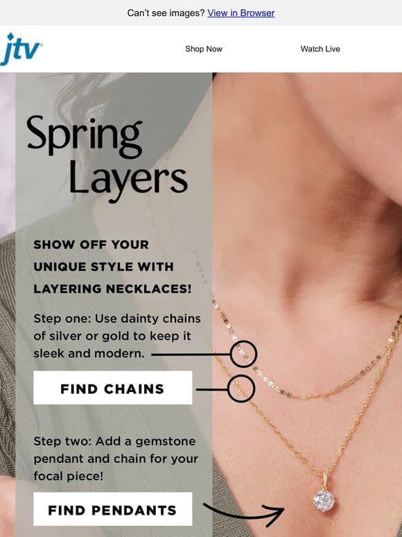 Layer necklaces in two easy steps!