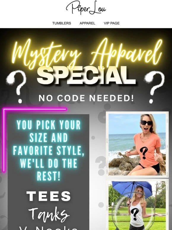 Leap Day is for Surprises! Shop $9.99 Mystery Apparel NOW!