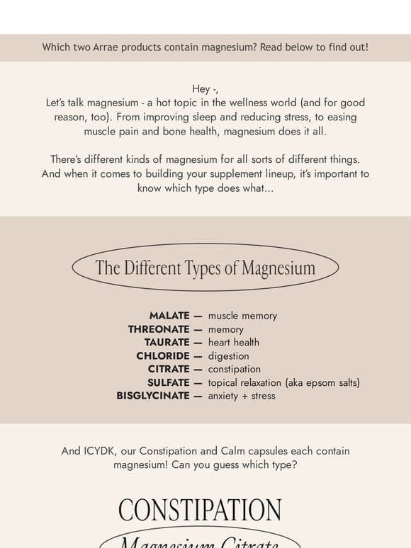 Let’s play most likely to – magnesium edition