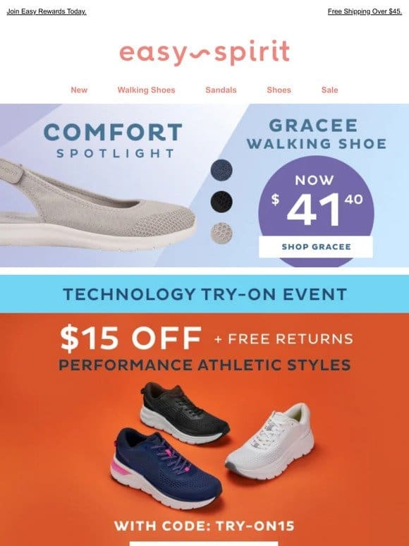 Limited Time Only: Athletic Styles $15 OFF + Free Returns