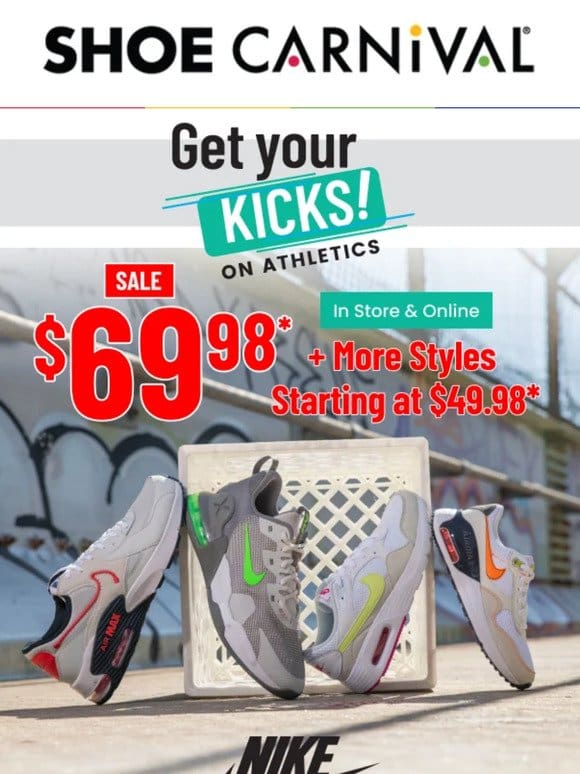 Limited time deal – Nike from $49.98!