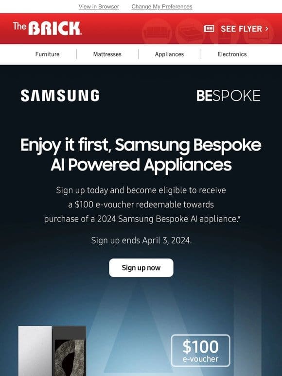 Live Smart! Get a $100 e-Voucher Towards a Samsung Bespoke AI Appliance