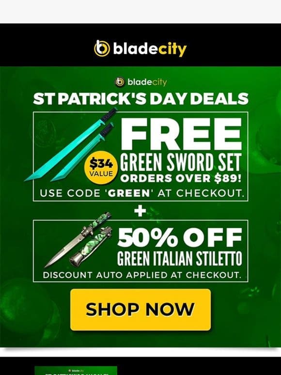 Lucky Blades Await: 50% OFF Stiletto Free Swords!