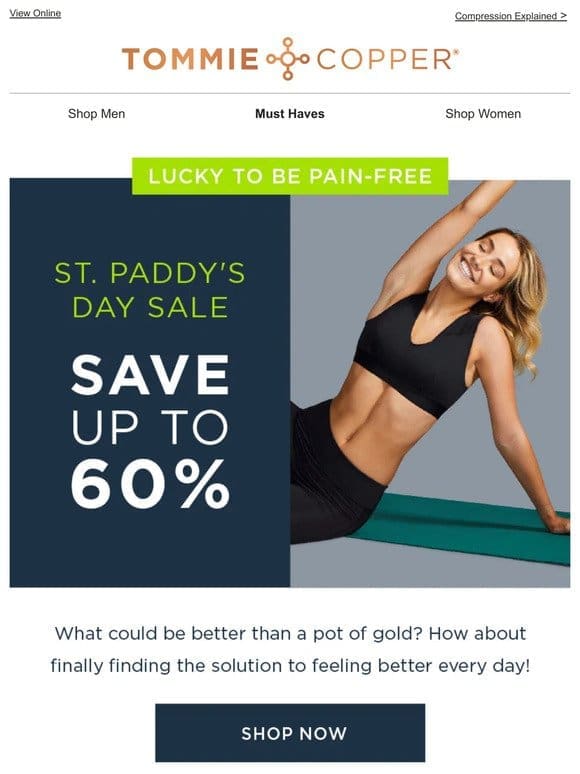 Lucky To Be Pain-Free: Save Up To 60%