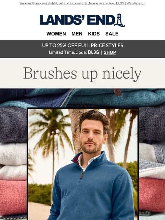 Men’s Brushed Rib Half Zip: new colours