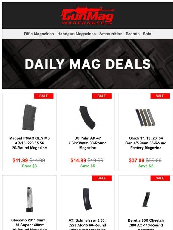 Monday Mag Deals All For You | Magpul PMAG AR-15 20rd Mag for $12