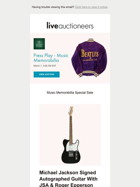 Mynt Auctions | Press Play – Music Memorabilia