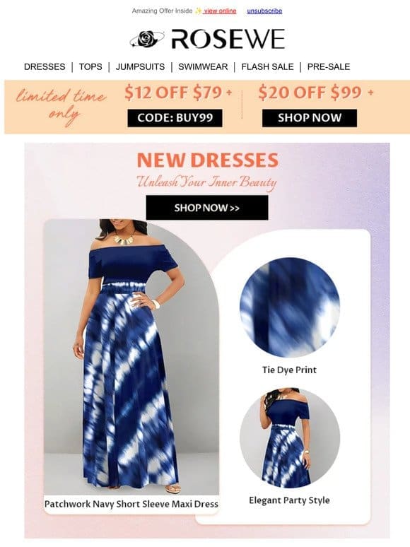 NEW Dresses: GET $20 OFF