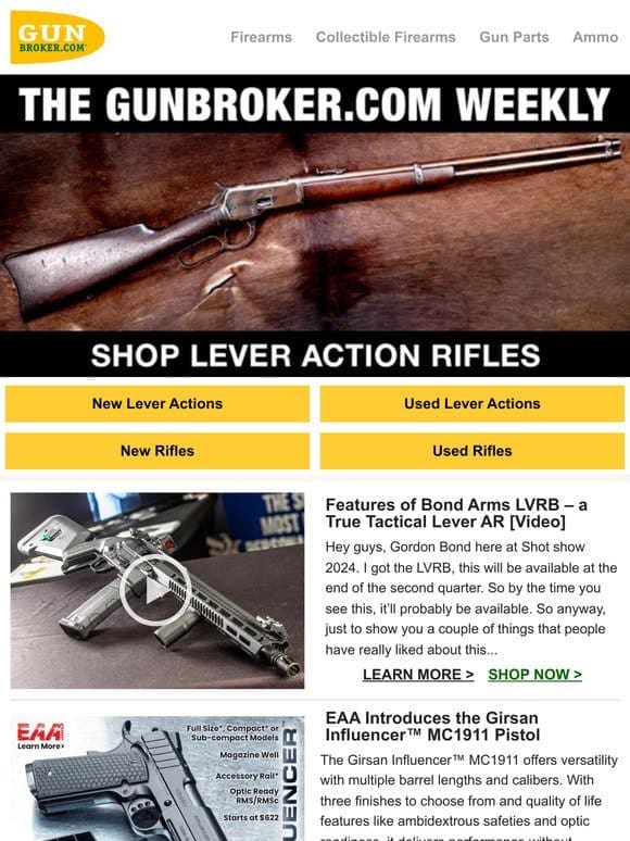 New 2024 Lever Action Rifles: Henry Supreme， Bond Arms LVRB， SW Model 1854 & More!