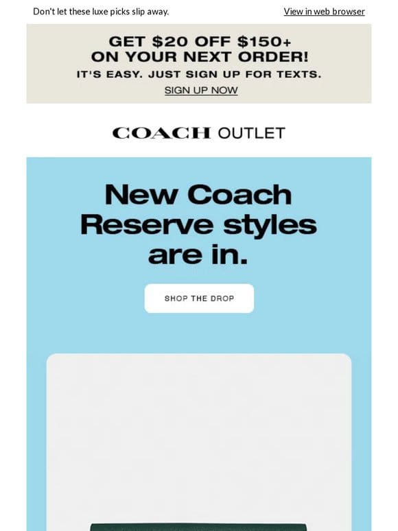 New Coach Reserve Styles Just Arrived (Straight From Our Flagship)