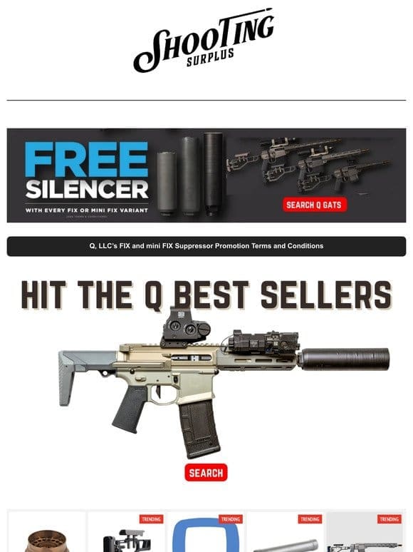 New Q Deals. Buy a Q Fix or Mini Fix ! Get a FREE SUPPRESSOR