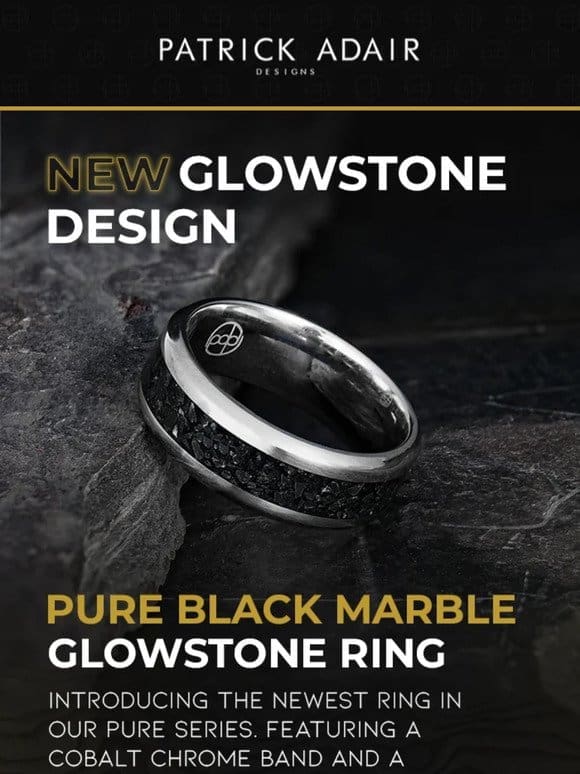 New Ring –> Black Marble in a Cobalt Chrome Band