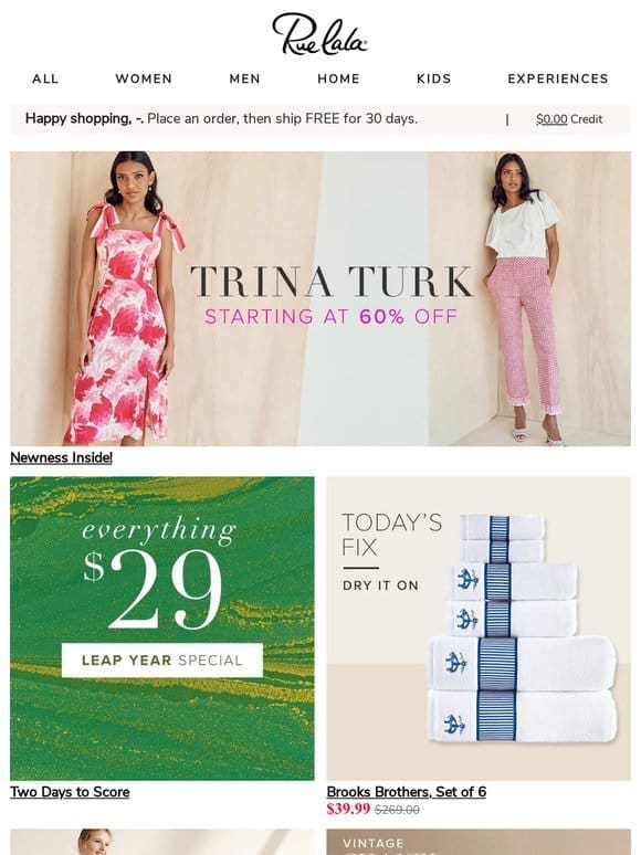 New Trina Turk Starting at 60% Off • Everything $29 for Two Days